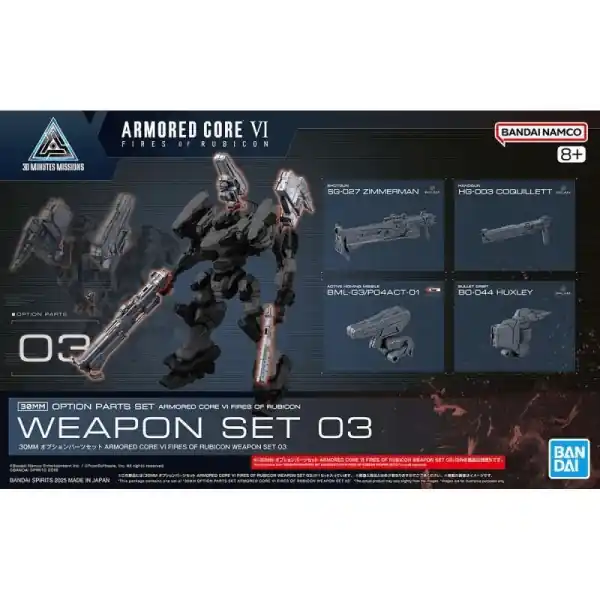 30MM Weapons Set 03, Armoured Core VI Fires of Rubicon BANDAI 68336 Lage Prijs