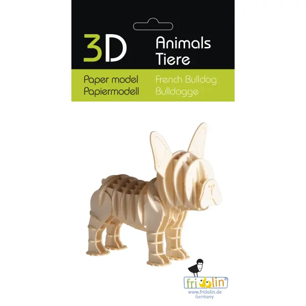 Laatste Kans 3D-model, bulldog, lasergesneden speciaal bewerkt karton Fridolin 11639