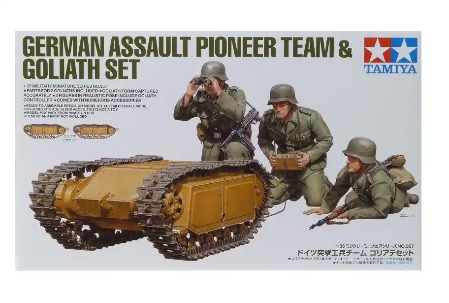 Tamiya 1 35 German Assault Pioneer Team and 2 Goliaths set Rechtstreeks Van De Fabrikant