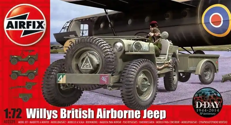 Op = Op Airfix 1 72 Willys British Airborne Jeep with Trailer and Gun A02339