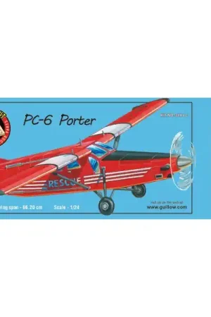 1 24 Guillow`s PC-6 Porter 66 cm Bestel Nu