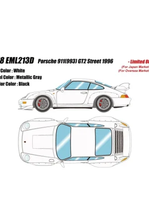 Direct Beschikbaar Porsche 911(993) GT2 Street 1996 1/18 Make Up Eidolon