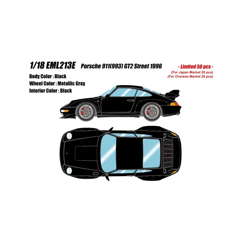 Lage Kosten Porsche 911(993) GT2 Street 1996 1/18 Make Up Eidolon
