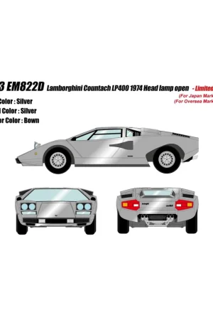 Lage Kosten Lamborghini Countach LP400 1974 (Silver) 1/43 Make Up Eidolon