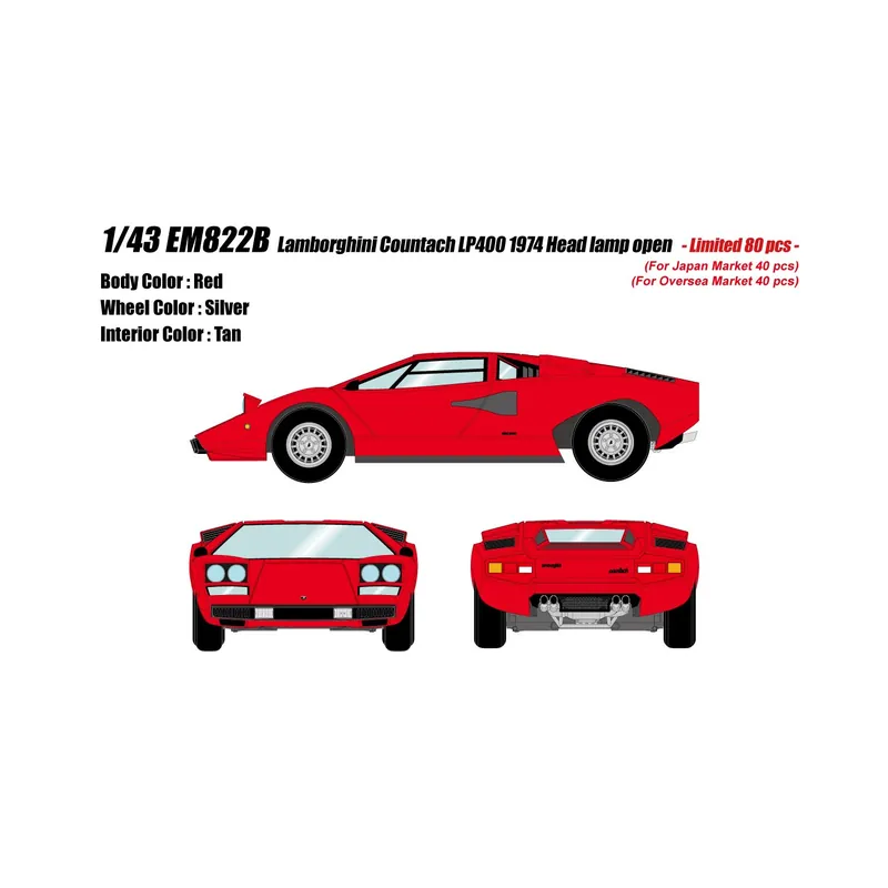 Uitverkoop Lamborghini Countach LP400 1974 1/43 Make Up Eidolon