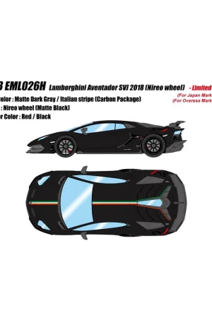 Beperkt Aanbod Lamborghini Aventador SVJ 2018 (Nero Acrilico) 1/18 Make Up Eidolon