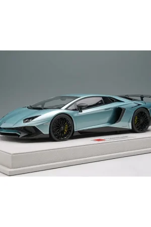 Gratis Retour Lamborghini Aventador LP750-4 Superveloce 2015 (Azzurro Thetys) 1/18 Make Up Eidolon