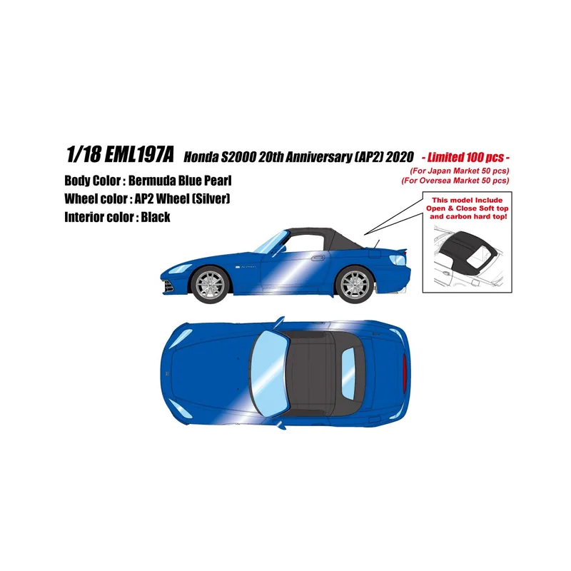 Korting Honda S2000 20th Anniversary (AP2) 2020 1/18 Make Up EIDOLON