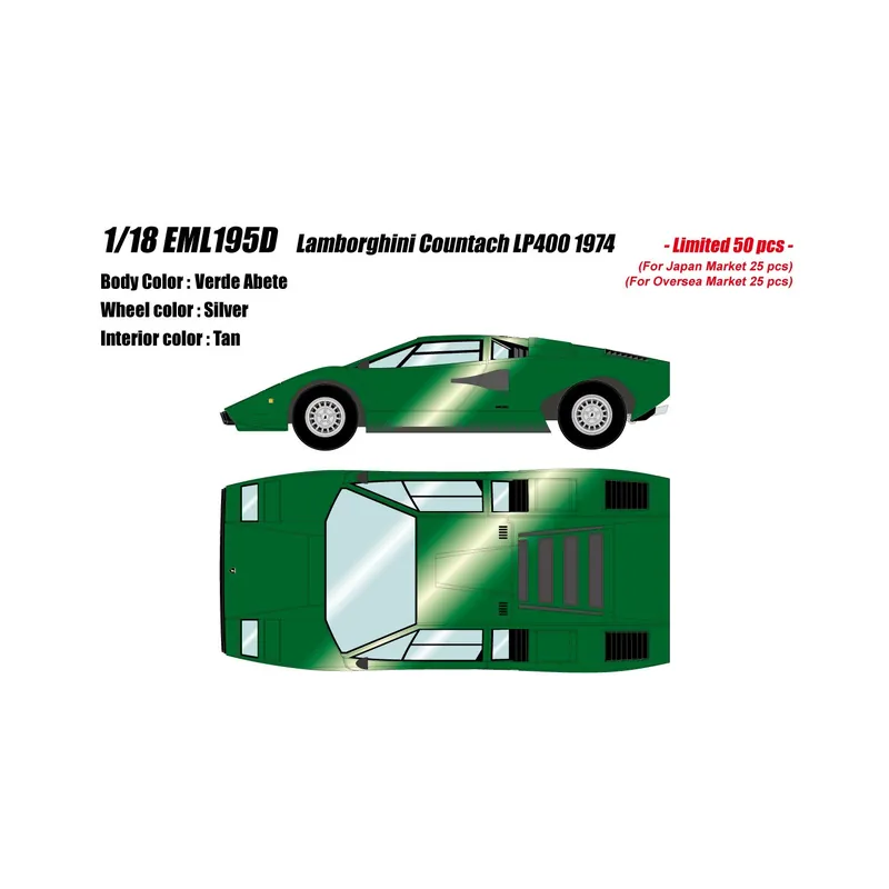 Lamborghini Countach LP400 1974 (Verde Abete) 1/18 Make Up Eidolon Lage Kosten