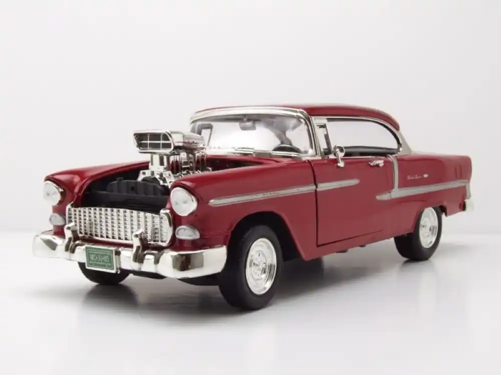 Chevrolet Bel Air Custom Hot Rod + Blown Engine + New Rims and Wheels 1955 - 1 18 - Motor Max Must-Have