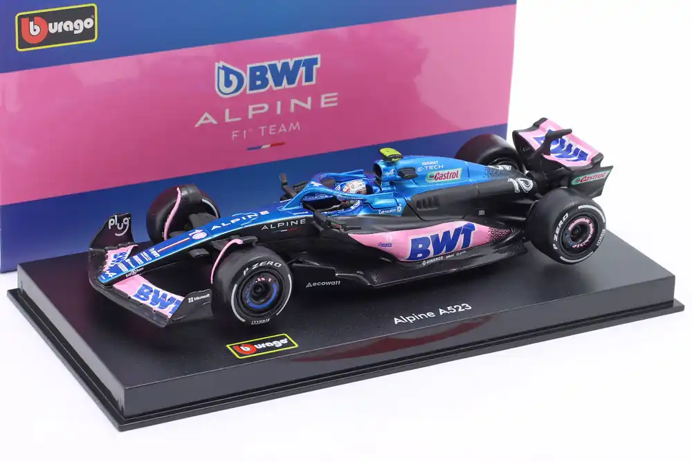 Alpine A523 BWT F1 10 Season Car 2023 P. Gasly + Pilot + Showcase - 1 43 - Bburago Gratis Retour