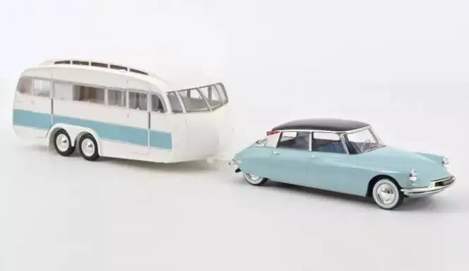 Citroën DS 19 1959 + Hénon Caravan - 1 18 - Norev Shop Nu