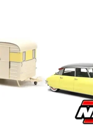 Citroën DS 19 + Caravane Digue Panoramic 1960 - 1 18 - Norev Weekendaanbieding