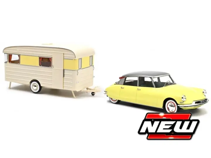Citroën DS 19 + Caravane Digue Panoramic 1960 - 1 18 - Norev Weekendaanbieding