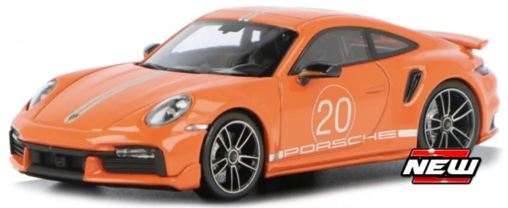 PORSCHE 911 (992) TURBO S COUPE SPORT DESIGN 2021 , ORANJE Hoge Kwaliteit