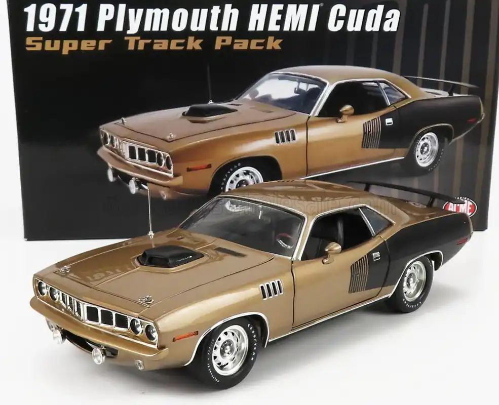 Direct Beschikbaar PLYMOUTH - BARRACUDA HEMI COUPE SUPER TRACK PACK 1971 - GOLD GLACK