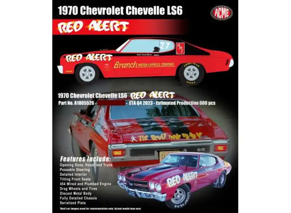 Populair CHEVROLET CHEVELLE LS6 *RED ALERT 27* 1970