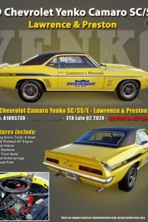 CHEVROLET YENKO CAMARO SC/SS/E *LAWRENCE & PRESTON*, YELLOW/BLACK ROOF 1969 Meest Verkocht