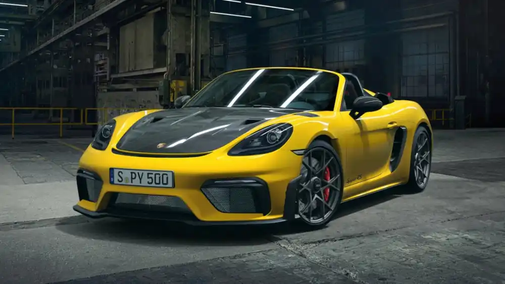 Gratis Retour PORSCHE CAYMAN SPYDER RS WEISSACH-PAKKET (GEEL)
