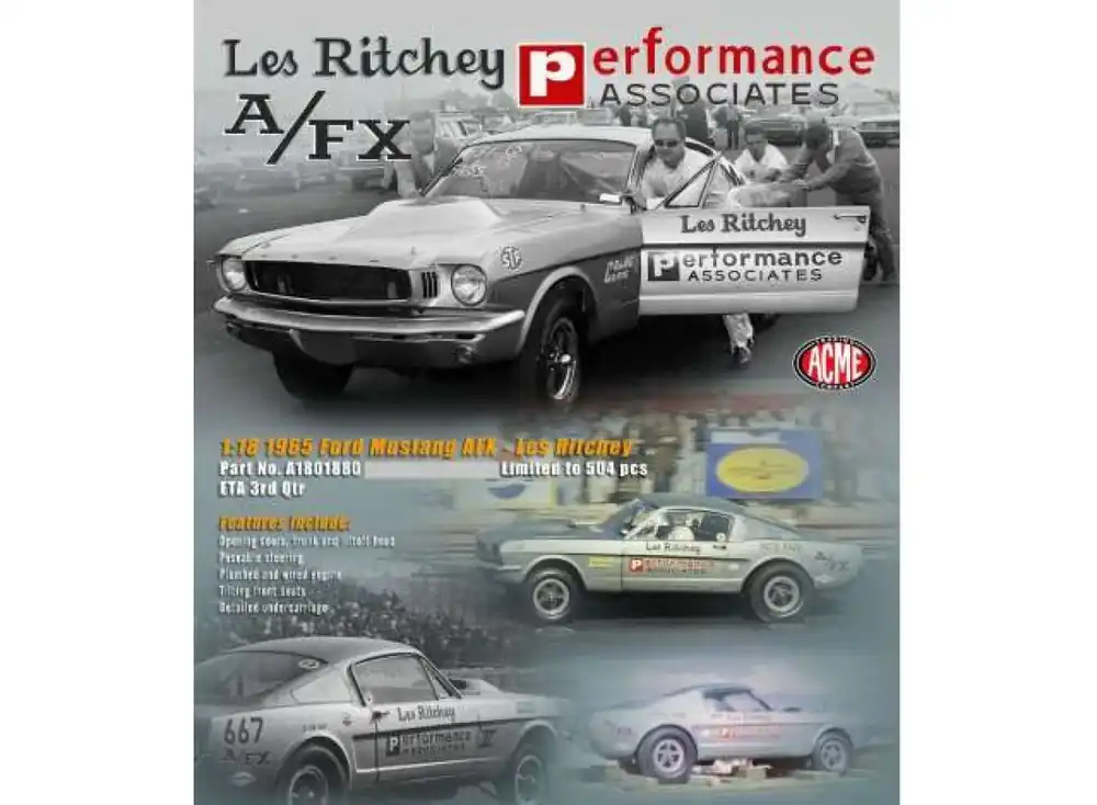 FORD MUSTANG AFX LES RITCHEY, SILVER 1965 Populair