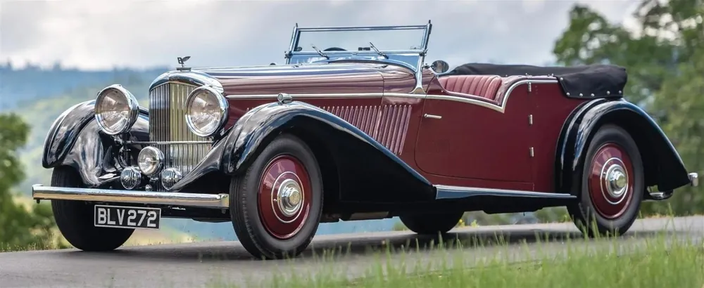 BENTLEY - 4.25L VANDEM PLAS TOURER CABRIOLET OPEN 1938 - BORDEAUX BLACK Fabrieksprijs