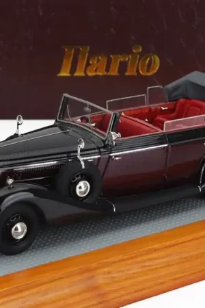 HORCH - 951A PULLMAN ORIGINAL CAR CABRIOLET OPEN 1937 - BLACK BORDEAUX Populair
