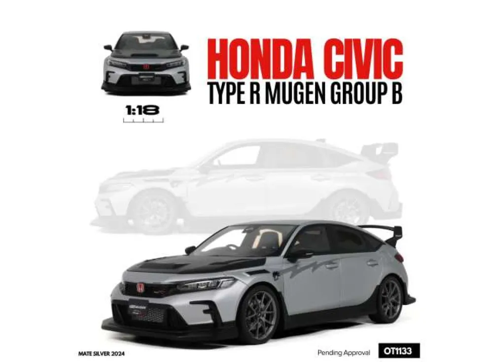 Koop Online HONDA CIVIC TYPE R MUGEN GROUP B *RESIN SERIES*, MATE SILVER