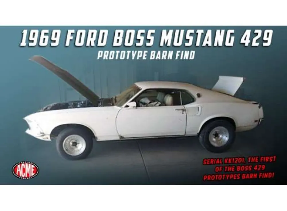 Beste Prijs FORD MUSTANG BOSS 429, KK1201 PROTOTYPE 1969 *UNRESTORED BARN FIND EDITION*, WHITE