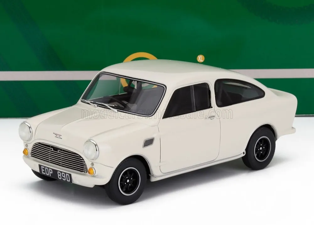 SCHAALMODEL VAN MINI BROADSPEED 1966 IN WIT 1/18 DOOR CULT SCALE MODELS Speciale Aanbieding