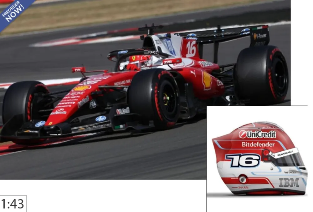 Fabrieksprijs FERRARI SF26 F1 BRITISH GRAND PRIX - PILOTA INCLUSO LECLERC VITTORIA - METAL DIECAST