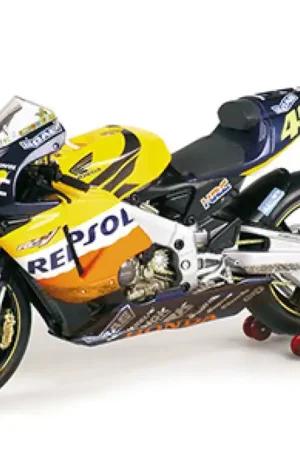 Superprijs HONDA RC211V – VALENTINO ROSSI – TEAM REPSOL HONDA – VALENTINO ROSSI – WORLD CHAMPION 2002 – DIRTY VERSION