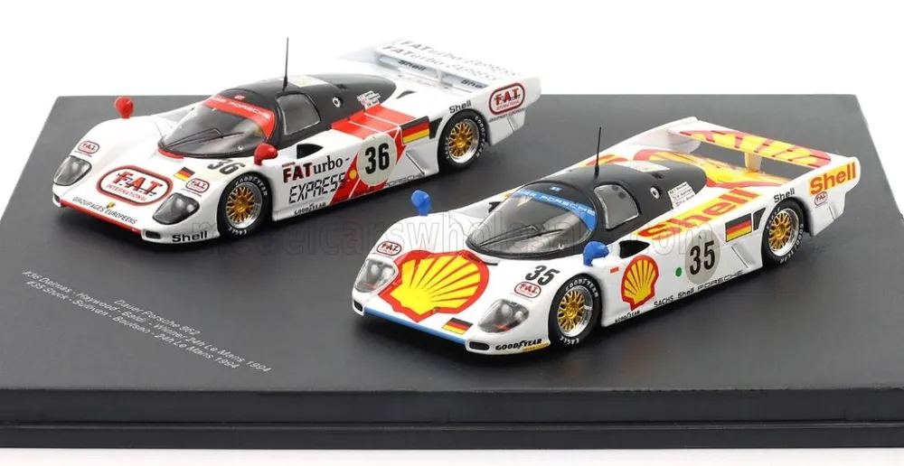 PORSCHE - SET 2X DAUER 962 3.0L TURBO TEAM LE MANS PORSCHE N 36 WINNAAR 24U LE MANS 1994 M.BALDI - H.HAYWOOD - Y.DALMAS + DAUER 962 3.0L TURBO TEAM LE MANS PORSCHE N 35 3E 24U LE MANS 1994 H. Uitverkoop