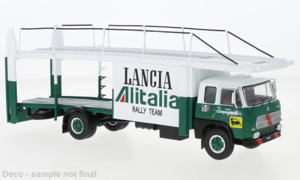 FIAT 673 RACING TRANSPORTER, GRüN/WEISS, LANCIA ALITALIA RACING TEAM, ALITALIA, 1976 Uitverkoop