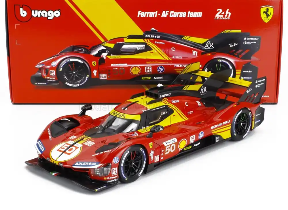 FERRARI - 499P 3.0L TURBO V6 TEAM FERRARI AF CORSE N 50 WINNER 24H LE MANS 2024 ANTONIO FUOCO - MIGUEL MOLINA - NICKLAS NIELSEN Superprijs