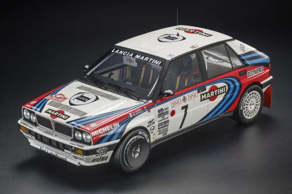 Flitsaanbieding LANCIA - DELTA HF INTEGRALE MARTINI 16V N 7 WINNER RALLY MONTECARLO 1990 DIDIER AURIOL - BERNARD OCCELLI