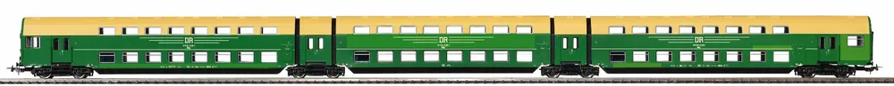 Piko 53123 H0 Driedelige dubbeldeks-Gliederzug DGBgq van de DR Exclusieve Aanbieding