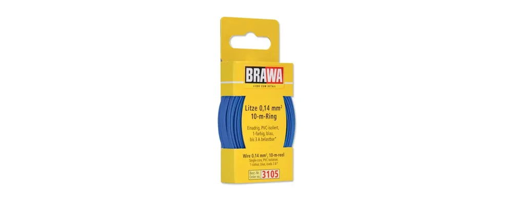Brawa 3105 H0 Draad blauw 0.14 mm² 10 meter Dagaanbieding
