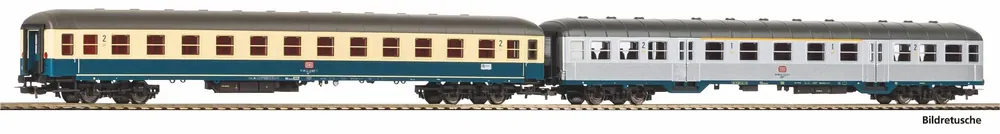 Piko 28325 H0 Set van 2 personenrijtuigen 1e/2e klas en 2e klas van de DB, tijdperk IV Premium