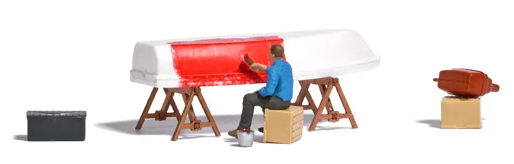 Uitverkoop Busch 79816 H0 Mini scene de boot schilderen