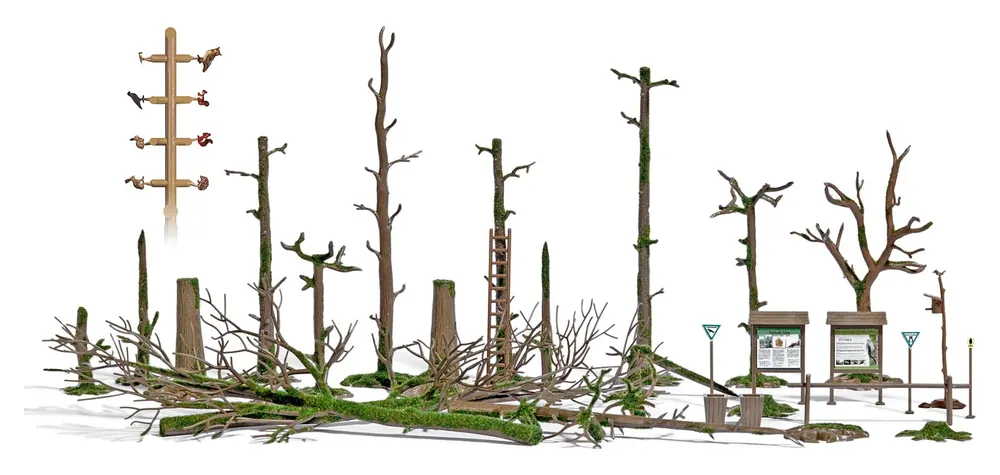 Alleen Vandaag Busch 1852 H0 Set dode bomen en stronken