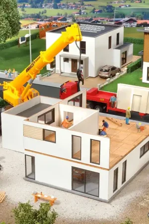 Kibri 38335 H0 Prefapwoning Julia in aanbouw - Polyplate bouwpakket Hete Deal