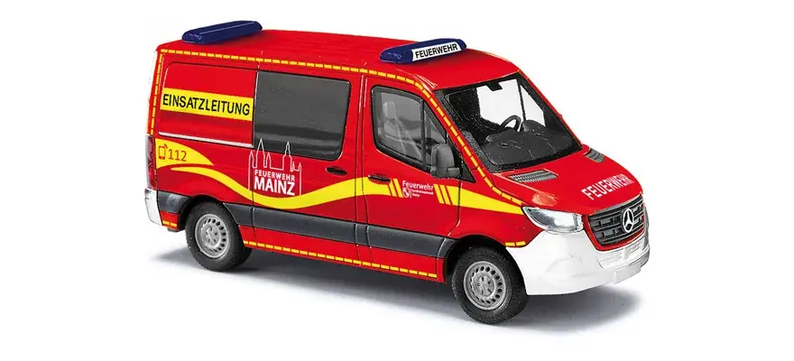 Busch 53456 H0 Mercedes-Benz Sprinter, FW Mainz Brandweer Exclusieve Aanbieding