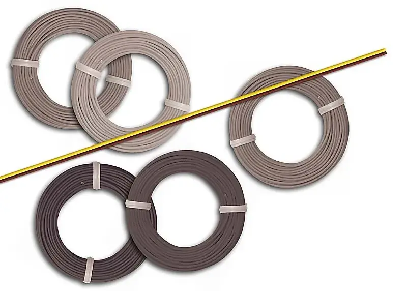 Voordeelprijs Busch 1780 H0 Tweepolig draad bruin/geel 0.14 mm² 5m