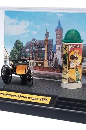 Gecertificeerd Busch 40006 H0 Benz-patentauto met reclamezuil