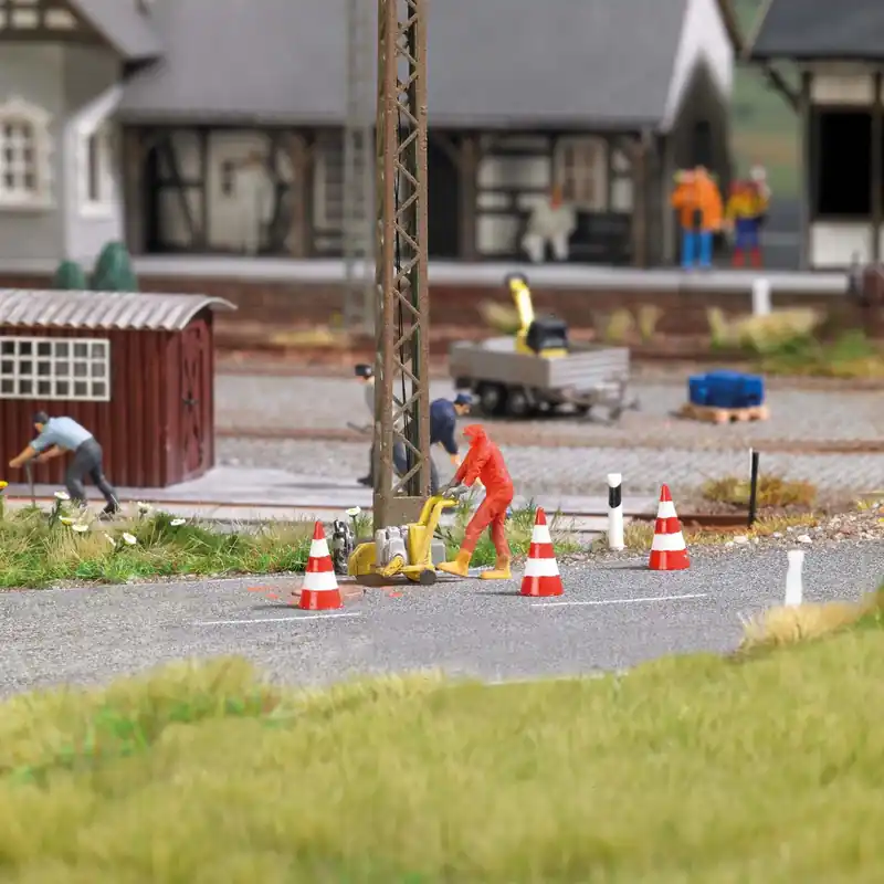 Busch 7801 H0 Mini scene ‘asfaltzaag‘ Lage Kosten