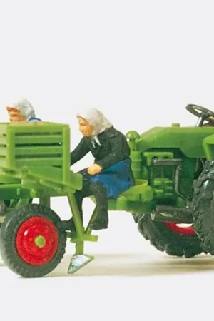 Seizoensaanbieding Preiser 17935 H0 Tractor met aardappelpootmachine en figuren