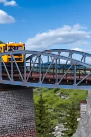 Fabrieksprijs Vollmer 42540 H0 ‘‘Stalen‘‘ brug gebogen enkelspoor