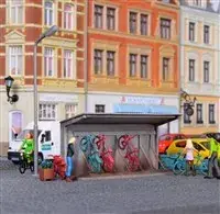 Gratis Retour Kibri 38143 H0 fietsenstalling met fietsen